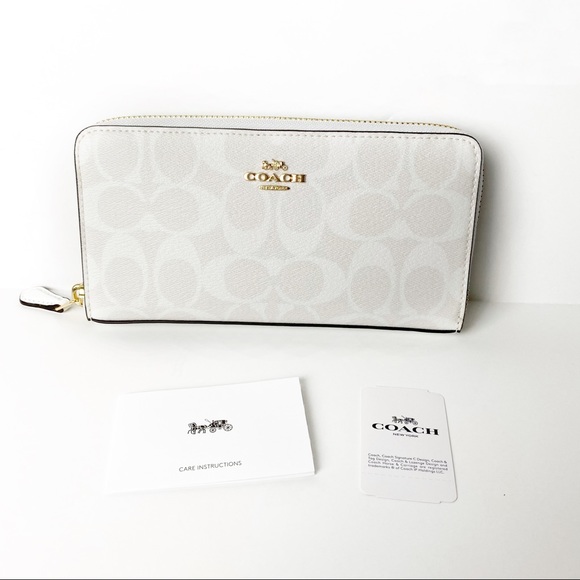 Coach Handbags - COACH | White Leather Signature Wallet NWT